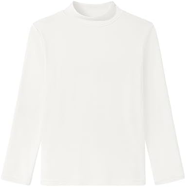 Auranso Boys Girls Long Sleeve Turtleneck Shirts Unisex Warm Solid Turtle Neck T-Shirts