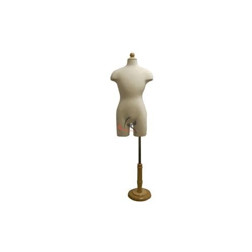 JF-11C12T ROXY DISPLAY 12 yrs old Child Body Form white jersey form cover, w hips, wooden base fabric.