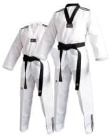ADI-Club Taekwondo Uniform with Stripes Black V-Neck Size 2