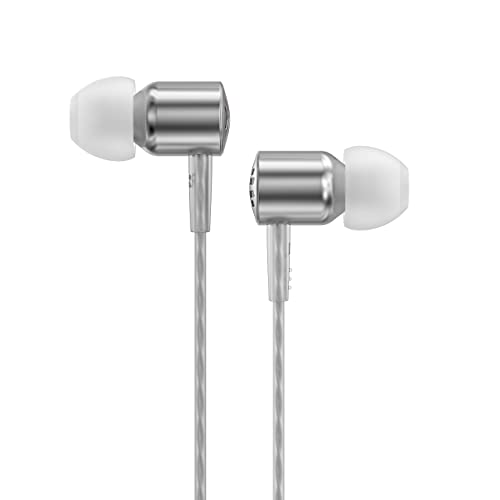FiiO JadeAudio Headphone Earbuds Wired High Resolution Strong Bass Lossless 1DD for PCSmartphonesLaptop with Mic JD3 Silver