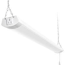 hykolity 4FT 70W LED Shop Light Linkable, 8000lm(300w Equivalent), 5000K Utility Shop Lights for Garages, Workshops, Basements, Hanging or FlushMount, with Power Cord and Pull Chain, ETL, White,1 Pack