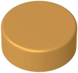 BrickBuddy Gobricks GDS-612 35381 98138 Tile Round 1x1, Pearl Gold, 50 pcs | Compatible with LEGO bricks. 35380. MOC components for major building brands, consistent color matching.