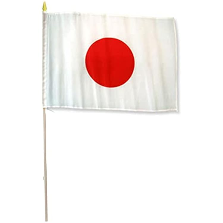 AES 12x18 12x18 Japan Country Stick Flag 30 Wooden Staff