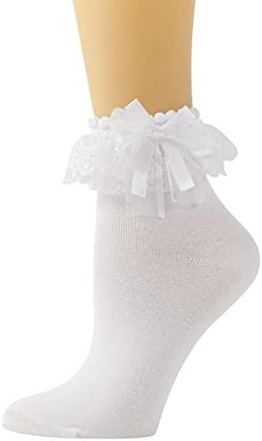 SEMOHOLLI Women Ankle Socks, Lace Ruffle Frilly Comfortable Princess Socks