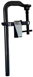 16" Heavy-Duty Metal F-Clamp 2700 lb. Clamping Pressure 5-1/2" Throat Depth Tempered Rail & Drop-Forged Sliding Arm Industrial Grade for Welding, Machining, Fabricating, Woodworking