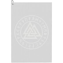 Viking Age Symbol Norse Warrior Microfiber Golf Towel, 16x24 Waffle Pattern with Carabiner Clip, Tri-Fold Large Golf Ball Towels, Golfs Bag Accessories for Men Women, Golfs Gift