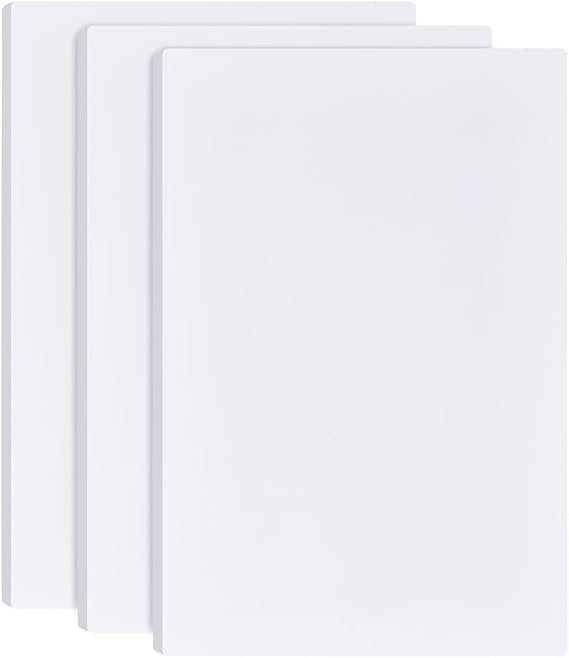 BENECREAT 3Pcs 1/2 Inch White Foam Boards, 12x8 Inch PVC Poster Sheets