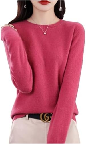 Cashmere Sweaters for Women, 100% Pure Cashmere Crew Neck Long Sleeve Soft Pullover Sweater