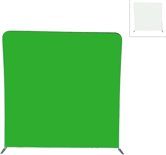 Glide Gear BCK 50 Green Screen Backdrop Kit 8x8 ft Green/White Wrinkle-Free Fabric, Aluminum Frame, Portable with Carry Bag