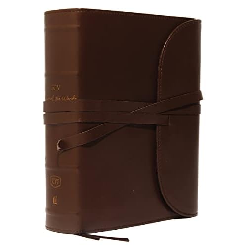KJV, Journal the Word Bible, Large Print, Premium Leather, Brown, Red Letter: Reflect, Journal, or Create Art Next to Your Favorite Verses Leather Bound Large Print, November 15, 2016