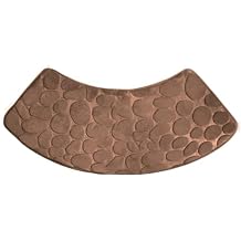 Curved Shower Mat Non-slip Bottom Mat Fanned Shower Mats Washable Corner Bath Tub Floor Carpet For Shower Laundry Room Living Room Tub(brown)