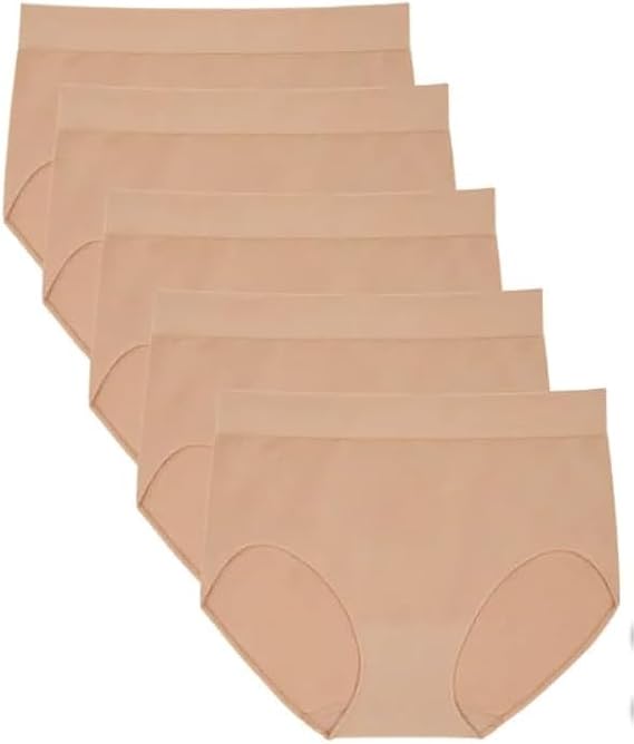 Carole Hochman Seamless Brief, Solid Sands, Large, 5-Pack