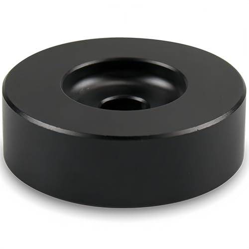 45 RPM Adapter, Solid Aluminum Anti-Resonance 7 Inch Vinyl Record Turntable Adapter, Universal Fit for DJHome TechnicsCrosleyVictrola Turntables, Wobble-Free Playback Dome Adapter Black