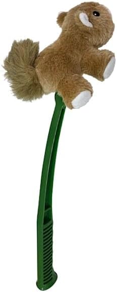 Flingerz Furry Squirrel on a Stick Dog Toy