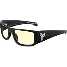 GUNNAR Gaming Glasses - Overwatch 2 Reaper Black Ash Amber Lens - Blue Light Blocking Relieve Dry Eye