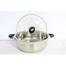 Stainless Steel Low Pot Set (18Qt) ARROZERA simmering casserole cazuela ACERO inoxidable (14 Quarts)
