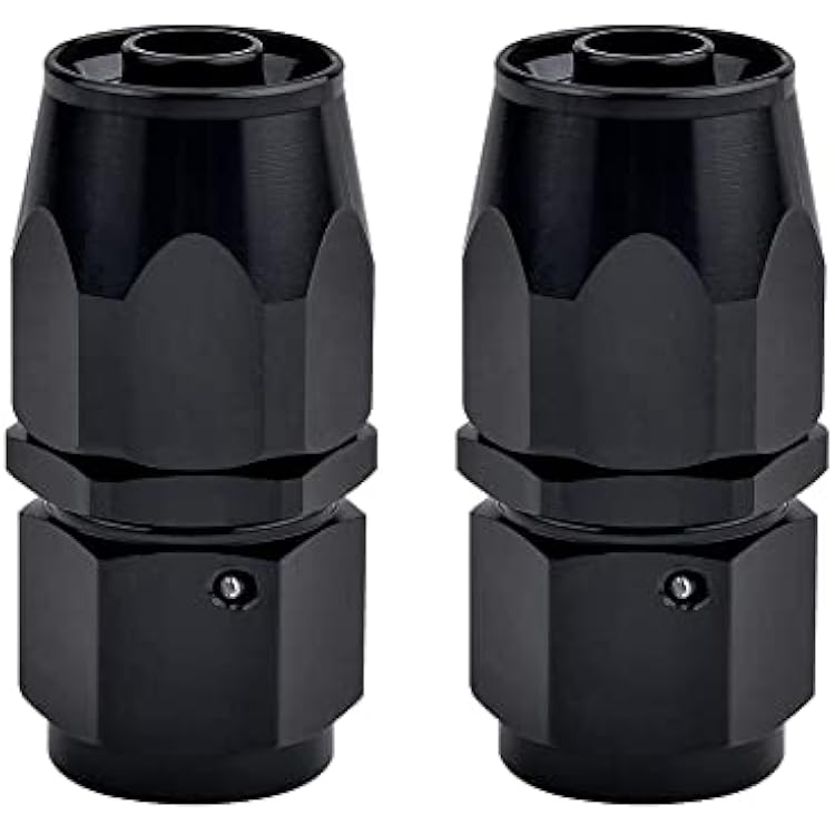 EVIL ENERGY 6AN Hose End Fitting Straight Swivel for CPE Braided Hose Black 2PCS