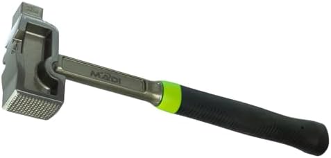 MADI All-Steel Milled Lineman Hammer - Single Piece Forged Steel Handle and Head - 32 Oz Hammer Head with 2 Milled Faces - SMLH-1