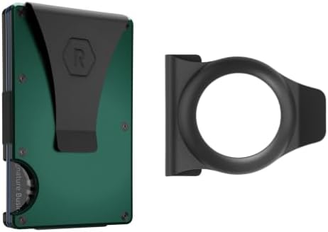 The Ridge EDC Bundle: The Ridge Forest Green Money Clip Wallet for Men + Airtag Case Combo - Secure, and RFID Protected Wallet with Airtag Holder and Money Clip