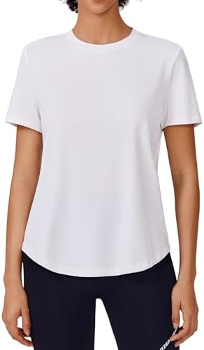 PINSPARK Soft Workout Tops for Women UPF 50+ Sun Protection Shirt Quick Dry Athletic Running Hiking Travel Basic Tee Shirts