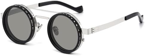 DERAVE Adjustable Tint Polarized Sunglasses, 1-9 Gear ND Filter Round Glasses, Anti-Glare Sun Protection for Beach, Driving