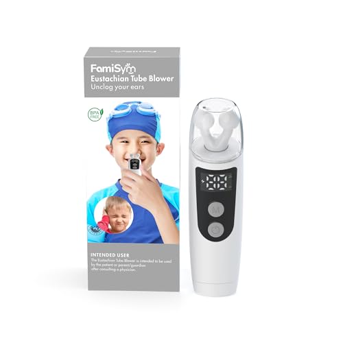 FamiSym Eustachian Tube Unclogger, Ear Pressure Relief Device Home for Tinnitus and Ear Pain, Maintains Ear Pressure Balance, Alleviates Ear Discomfort, 501-white