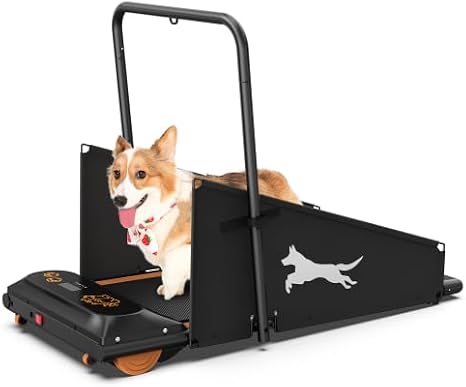 Dog Treadmill for Small & Medium Dogs,Pet Treadmill for Dog Pacer Treadmill for Healthy & Fit Pets,Indoor Running Machine for Fitness,Low Noise,Durable for Exercise Run Walk (Black+Orange)