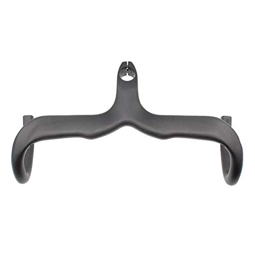 Alfa Pasca Carbon Road Bike Integrated Drop Bars with Internal Routing, 400x100mm, Black