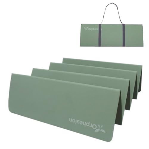 Foldable Yoga Mat Lightweight Packable Travel Mat Non slip Folding Exercise Mat Easy to Store Pilates Workout Mat 0.246mm with Carrying Strap