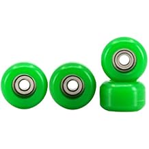 Teak Tuning CNC Polyurethane Fingerboard Bearing Wheels, Green - Set of 4 Wheels - Durable Material with a Hard Durometer