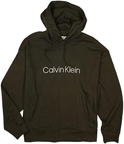 Calvin Klein Mens Logo French Terry Hoodie Peat, X-Large