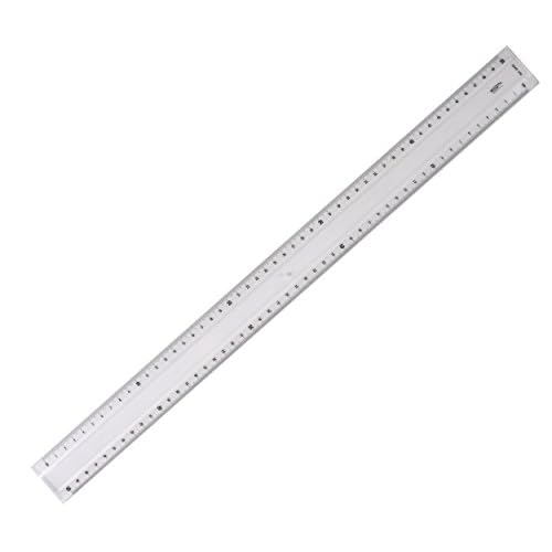 Protractor Ruler 2 facets Bump 50 cm Transparent