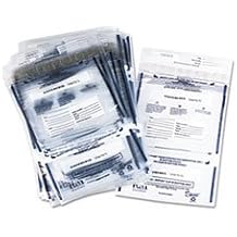 Clear Dual Deposit Bags, Tamper Evident, Plastic, 11 x 15, 100 Bags/Pack