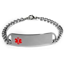 COCHLEAR IMPLANT Medical ID Alert Bracelet with Embossed Emblem from Stainless Steel. D-Style, Premium Series.