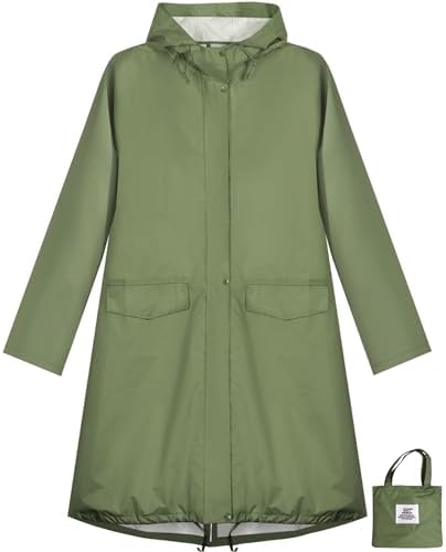 ANYOO Waterproof Rain Poncho Lightweight Reusable Hiking Hooded Coat Jacket for Outdoor Activities