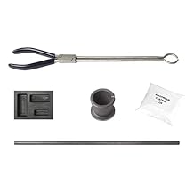 3-Cavity Combo Gold and Silver Melting Casting Kit Graphite Mold Rod Anhydrous Flux Rod Crucible Tongs