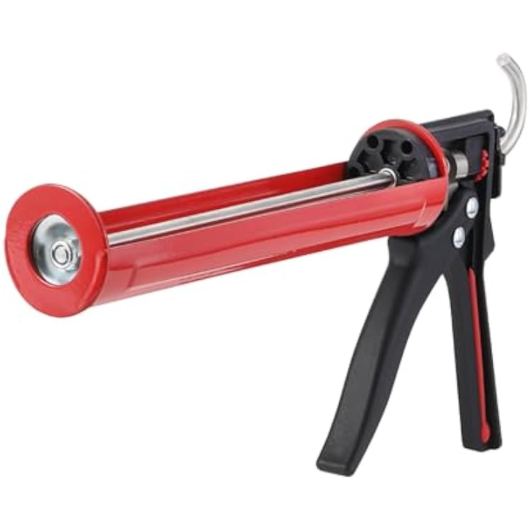 Bates- Caulking Gun, 25:1 Thrust Ratio, Black & Red, Heavy Duty Caulk Gun No Drip