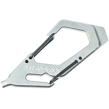 Trayvax Talon Hex Carabiner MultiTool 420 Stainless Steel EDC Keychain with 4mm (5/32) Hex Driver, Slotted Screwdriver, Bottle Opener, DualGate Design, CNCMachined, UltraLightweight (0.7 oz)