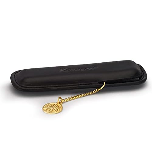 Kaweco Classic 2-Pen Black Leather Pouch I Pen Case Suitable for the Sport Series I Writing Case Made of Genuine Leather with Beautiful Embossing I Chic & Classic 12 x 4.5 cm