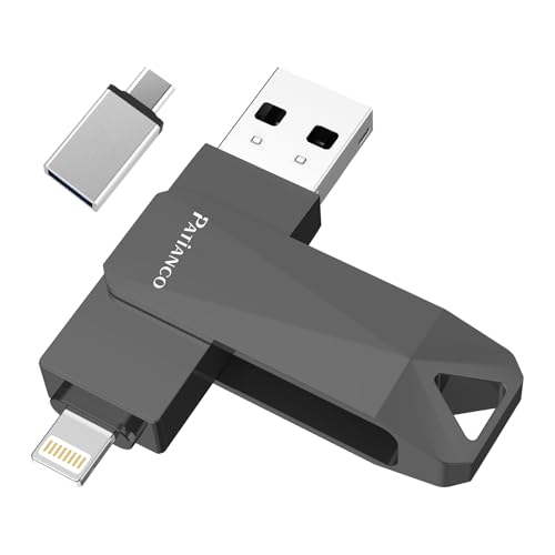 USB Flash Drive for iPhone 512GB Apple MFi Certified Photo Stick Thumb Drive, iPhone-Memory-Stick for iPadiPhoneComputer Picture Keeper Portable Hard Drive Charcoal Black