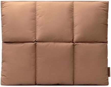 Comfyable Puffy Laptop Sleeve 13 Inch 14 Inch, Quilted Puffer Laptop Carrying Case for Women, Pillow Case Compatible with MacBook Air/Pro M5 M4 M3 M2 Pro/Max 2026, 13" MacBook Neo A18, Brown