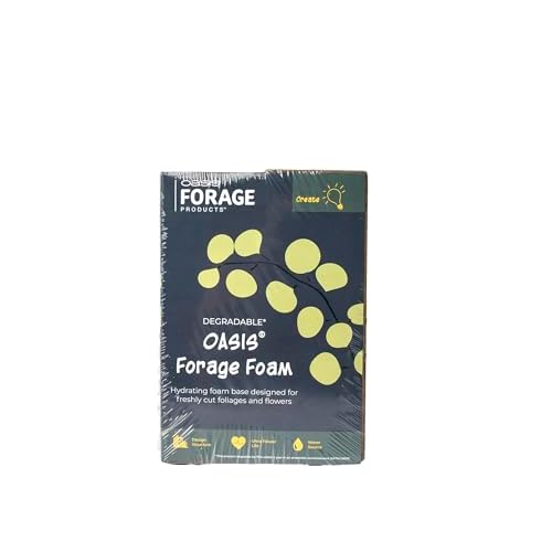 Oasis Forage Floral Foam | Securely Holds Stems in Place | Degradable | Superior Hydration for Freshly Foraged Botanicals | Dark Brown | Pack of 4 Bricks