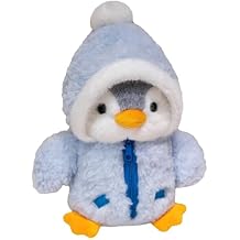 8Inch Penguin Stuffed Animal with Winter Coat, Stuffed Penguin Plushie Toys, Birthday Xmas Gift for Kids (Blue)
