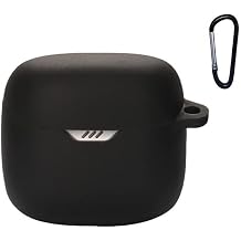 Case Compatible with Coverzone JBL Tune Flex Soft Anti-Slip Shockproof Hook Resistant 360 Degree All around Protective TPU Case (Black)