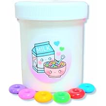 Fruit Loops Cereal Milk Scented Slime for Kids Age 8+ Thick Glossy Handmade Slime with Cereal Charms Fun Sensory Toy for Boys & Girls 4oz - Hoshimi Slimes