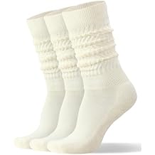 AugRing Womens Slouch Scrunch Socks Retro Knee High Soft Stack Chunky Cozy Boot Socks For Women Size 6-11