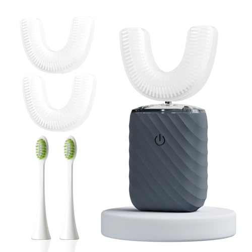 Ultrasonic Automatic Electric Toothbrush for Adults- U Shaped self Brushing Toothbrush, 360 Mouth Cleaning, 5 Modes for Whitening