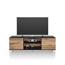 Mobili Fiver, Rachele TV Stand, Ashwood Black and Rustic Oak, Made in Italy