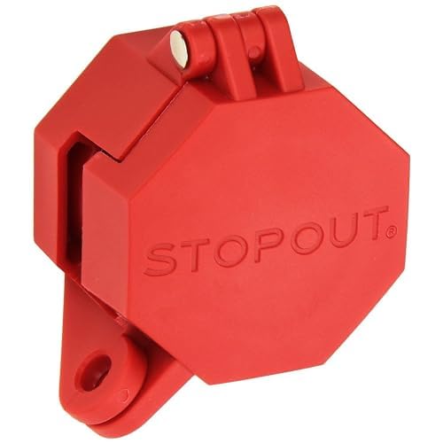 Accuform KDD477 STOPOUT Trailer-Lock Glad Hand Lockout, Blocks Access to Air Line Connection, Plastic with Zinc-Coated Steel Hinge Pin, Red