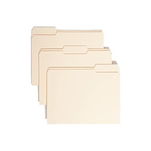 Smead File Folder, 13-Cut Tab, Assorted Positions, Letter Size, Manila, 24 per Pack 11928